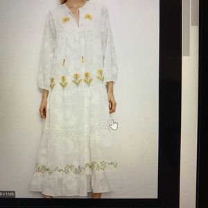 Zara White and Yellow Dress